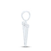 10kt White Gold Womens Round Diamond Initial V Letter Pendant 1/20 Cttw