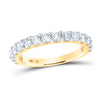 14kt Yellow Gold Womens Round Diamond Wedding Anniversary Band 1 Cttw