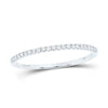 10kt White Gold Womens Round Diamond Timeless Stackable Band Ring 1/8 Cttw