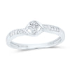 Sterling Silver Womens Round Diamond Solitaire Promise Ring 1/20 Cttw