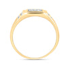 14kt Yellow Gold Mens Round Diamond Square Cluster Ring 1/4 Cttw