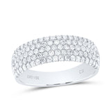 14kt White Gold Womens Round Diamond Machine-set Pave Band Ring 3/4 Cttw