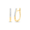 10kt Yellow Gold Womens Round Diamond Hoop Earrings 1/20 Cttw