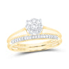 10kt Yellow Gold Round Diamond Bridal Wedding Ring Band Set 1/3 Cttw