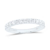 14kt White Gold Womens Round Diamond Wedding Single Row Band 1/2 Cttw