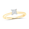 14kt Yellow Gold Womens Princess Diamond Solitaire Ring 1/6 Cttw