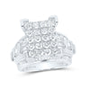 10kt White Gold Round Diamond Cluster Bridal Wedding Engagement Ring 3 Cttw