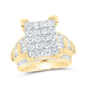 10kt Yellow Gold Round Diamond Cluster Bridal Wedding Engagement Ring 3 Cttw
