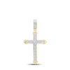 10kt Yellow Gold Mens Round Diamond Cross Charm Pendant 1/4 Cttw