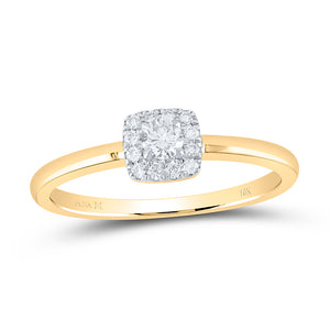 10kt Yellow Gold Womens Round Diamond Solitaire Stackable Band Ring 1/5 Cttw