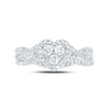 10kt White Gold Round Diamond Heart Bridal Wedding Ring Band Set 5/8 Cttw