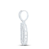 10kt White Gold Mens Baguette Diamond G Initial Letter Pendant 1/2 Cttw
