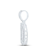 10kt White Gold Mens Baguette Diamond G Initial Letter Pendant 1/2 Cttw