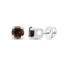10kt White Gold Womens Round Brown Diamond Solitaire Earrings 1/4 Cttw