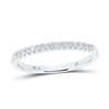 14kt White Gold Womens Round Diamond Wedding Single Row Band 1/6 Cttw