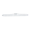 10kt White Gold Womens Round Diamond Studded Tennis Bracelet 1-1/5 Cttw
