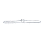 10kt White Gold Womens Round Diamond Studded Tennis Bracelet 1-1/5 Cttw