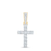 10kt Yellow Gold Mens Round Diamond Cross Charm Pendant 1/8 Cttw