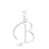 10kt White Gold Womens Round Diamond B Initial Letter Pendant 1/12 Cttw