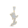 10kt Yellow Gold Mens Round Diamond I Crown Letter Charm Pendant 1 Cttw