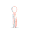 10kt Rose Gold Mens Baguette Diamond G Initial Letter Pendant 1/2 Cttw