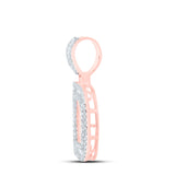 10kt Rose Gold Mens Baguette Diamond G Initial Letter Pendant 1/2 Cttw