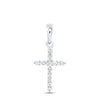 10kt Yellow Gold Womens Round Diamond Cross Pendant 1/6 Cttw
