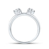 14kt White Gold Womens Round Diamond Wrap Enhancer Wedding Band 1/2 Cttw