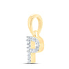 10kt Yellow Gold Womens Round Diamond P Initial Letter Pendant .03 Cttw