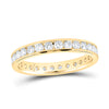 14kt Yellow Gold Womens Round Diamond Eternity Wedding Band 1 Cttw