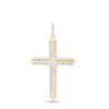 10kt Yellow Gold Mens Round Diamond Cross Charm Pendant 1/4 Cttw