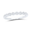 10kt White Gold Womens Round Diamond Stackable Band Ring 1/10 Cttw
