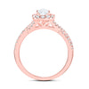 14kt Rose Gold Pear Diamond Halo Bridal Wedding Engagement Ring 1 Cttw