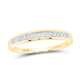 10kt Yellow Gold Womens Round Diamond Wedding Band Ring 1/10 Cttw
