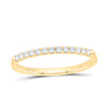 14kt Yellow Gold Womens Round Diamond Single Row Machine-set Wedding Band 1/6 Cttw