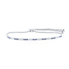 14kt White Gold Womens Round Blue Sapphire Diamond Bolo Bracelet 7/8 Cttw