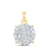 10kt White Gold Womens Round Diamond Cluster Pendant 1-1/2 Cttw