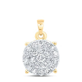 10kt White Gold Womens Round Diamond Cluster Pendant 1-1/2 Cttw