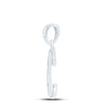 10kt White Gold Womens Round Diamond C Initial Letter Pendant 1/20 Cttw