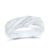 14kt White Gold Mens Round Channel-set Diamond Wedding Anniversary Band Ring 1/4 Cttw