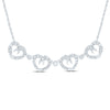 10kt White Gold Womens Round Diamond 18-inch Convertible Heart Necklace 3/8 Cttw