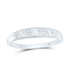 Sterling Silver His Hers Round Diamond Square Matching Wedding Set 1/4 Cttw