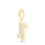 10kt Yellow Gold Womens Round Diamond N Initial Letter Pendant 1/6 Cttw