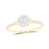 10kt Yellow Gold Womens Round Diamond Cluster Ring 3/8 Cttw