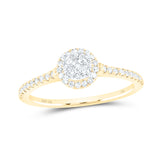 10kt Yellow Gold Womens Round Diamond Cluster Ring 3/8 Cttw