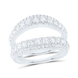 14kt White Gold Womens Round Diamond Wrap Enhancer Wedding Band 1-1/4 Cttw