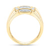 10kt Yellow Gold Mens Round Diamond Cluster Ring 1/4 Cttw