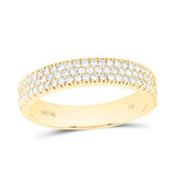 10kt Yellow Gold Womens Round Diamond Pave Band Ring 1/2 Cttw