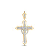 10kt Yellow Gold Mens Round Diamond Cross Charm Pendant 1/2 Cttw