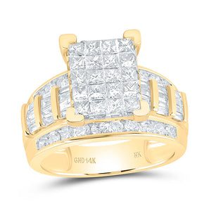 10kt Yellow Gold Princess Diamond Bridal Wedding Engagement Ring 2 Cttw
